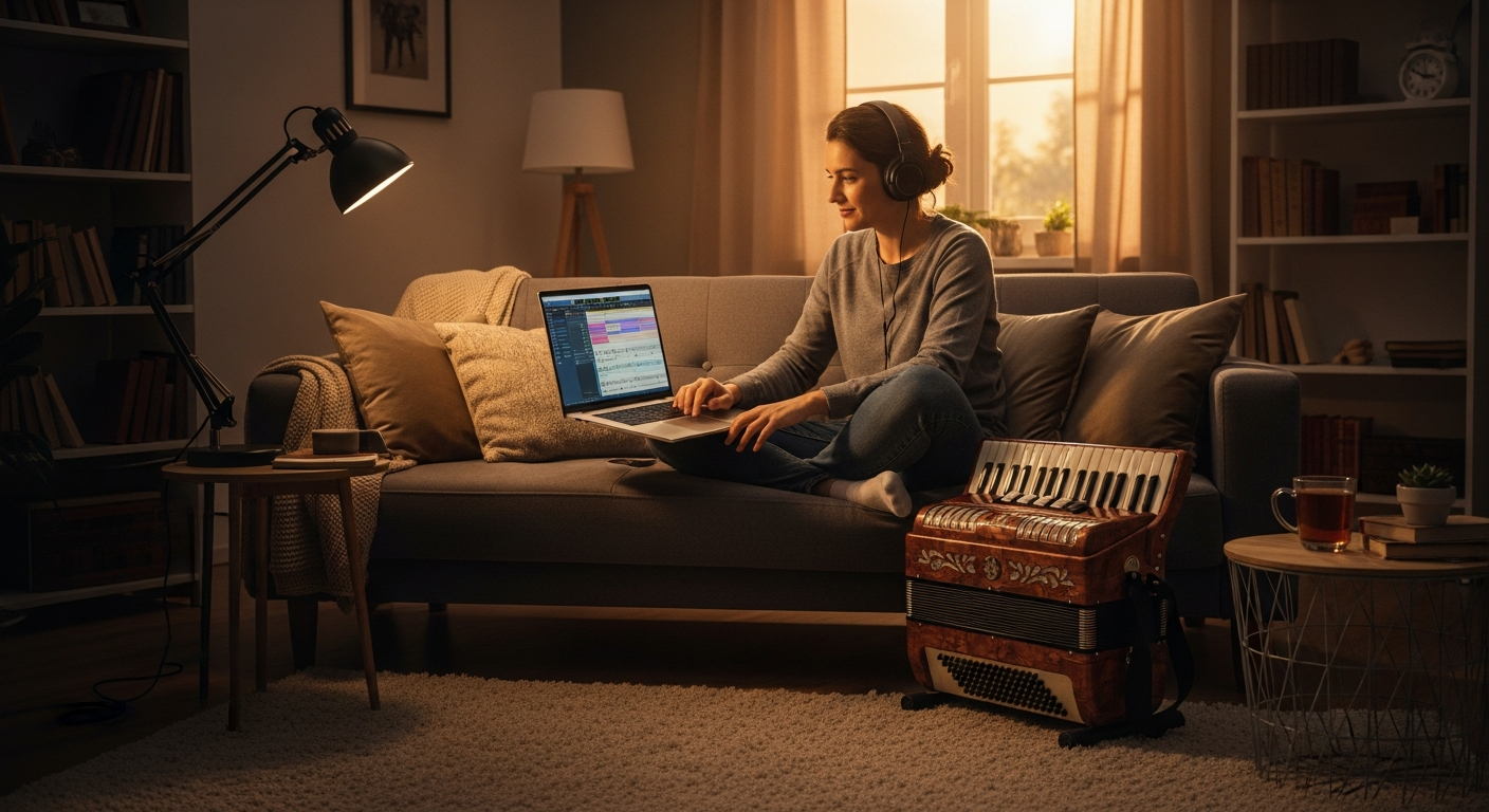 Занятие на баяне онлайн дома